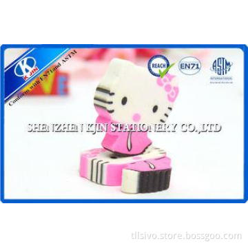 Hello Kitty Customized Cartoon Fun Kids Erasers / Children